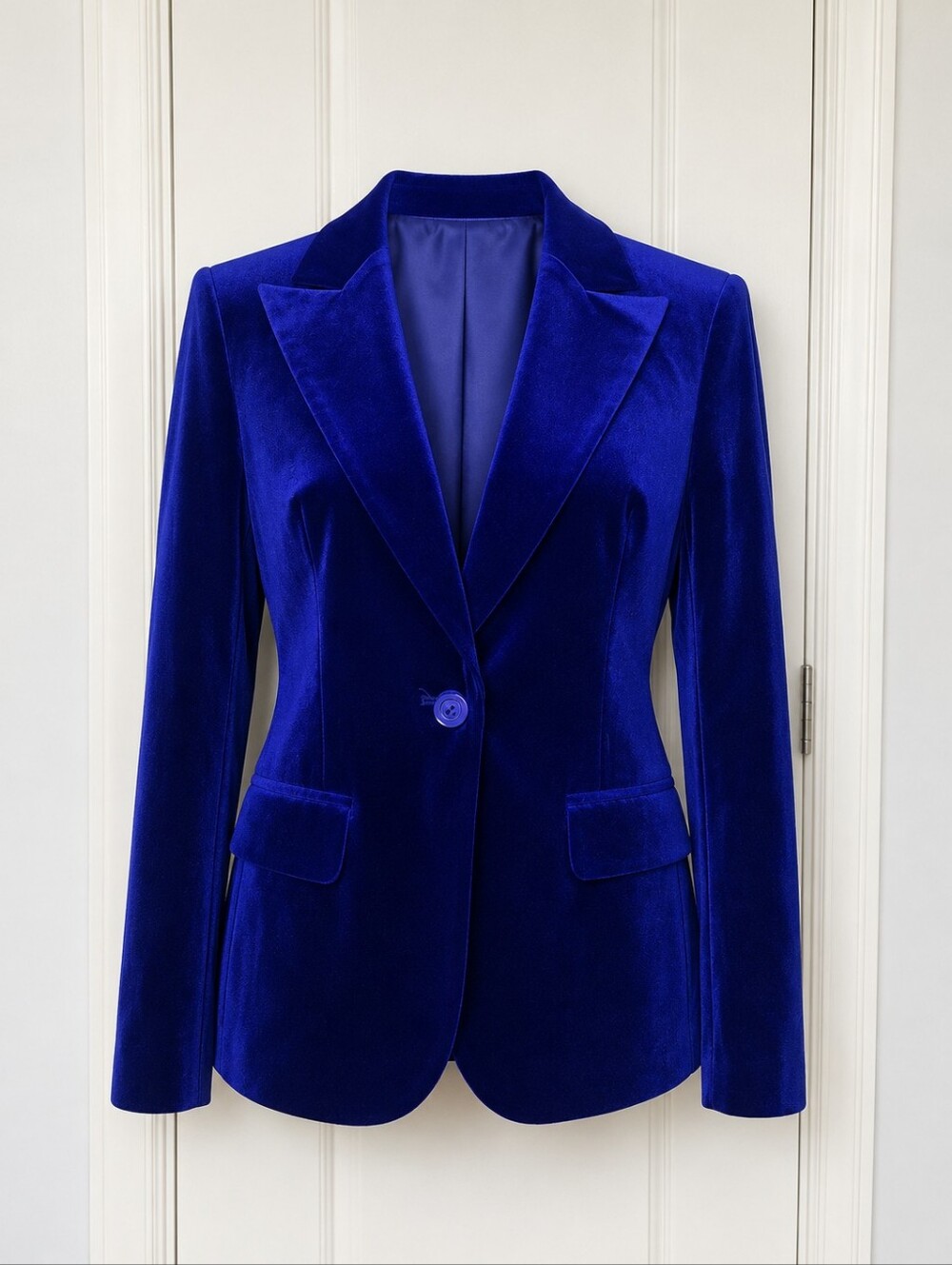 Women's Velvet Blazer Jacket - Royal Blue. NWT